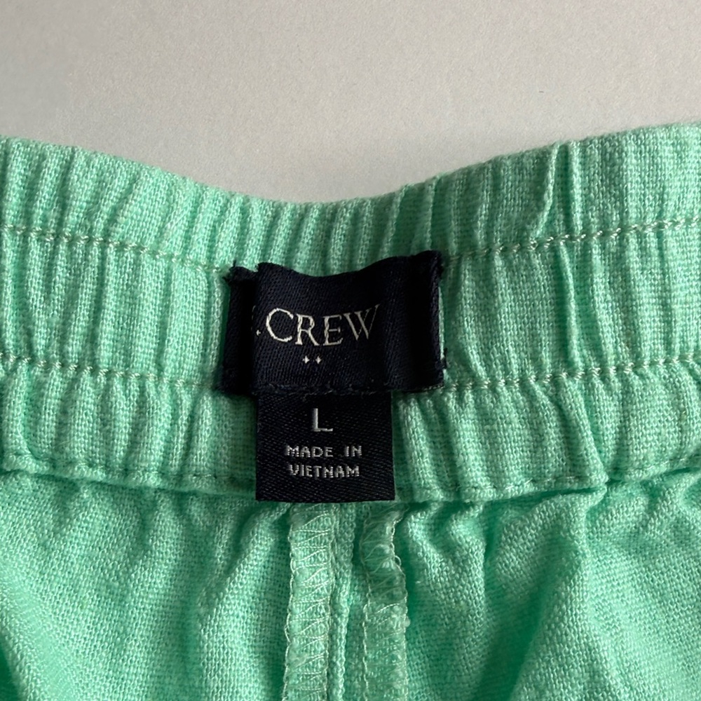 J. CREW FACTORY Sunwashed Mint Green Linen Blend Shorts - Picture 6 of 8